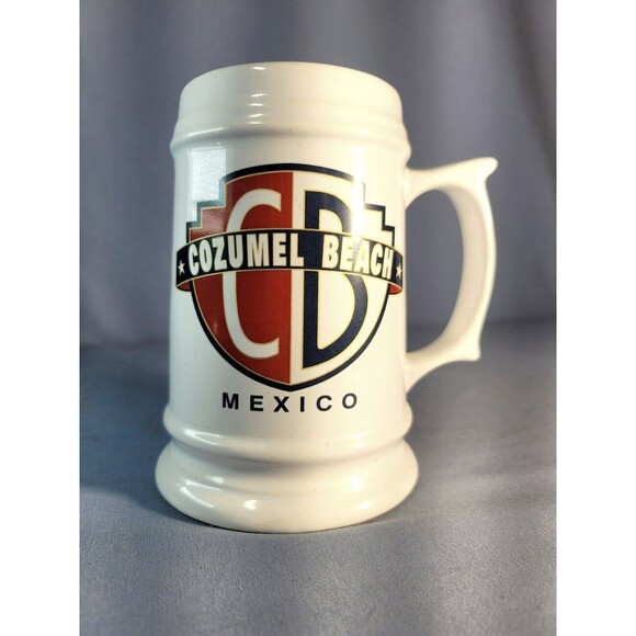 Cozumel Beach Mug Souvenir Cup 6''H Mexican Beer Ceramic Large - Picture 1 of 6